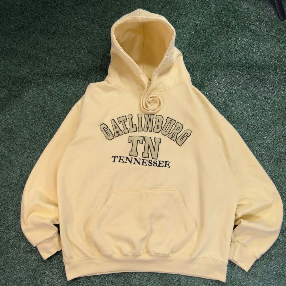 Sanjeev of Gatlinburg TN Tennessee Yellow Hoodie Pullover Sweatshirt XL